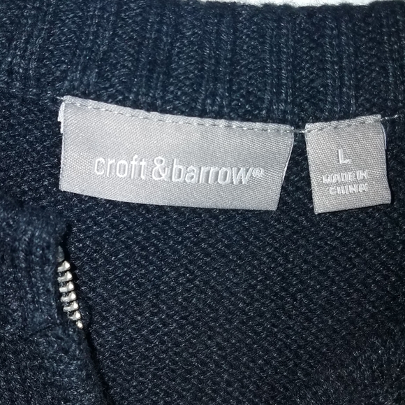 CROFT & BARROW Christmas/Holiday Zip front cardigan sweater - Picture 4 of 7